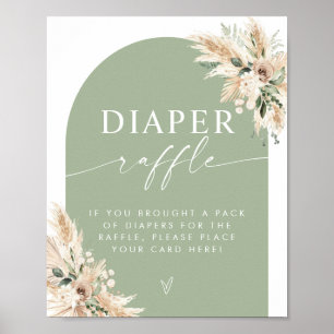 Poster Elegante Sage Green Fralda Raffle