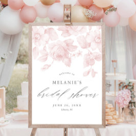 Poster Elegante Saudação de Chuveiro de Noiva em Rosa com