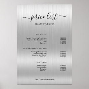 Poster Elegante Silver Glitter Salon
