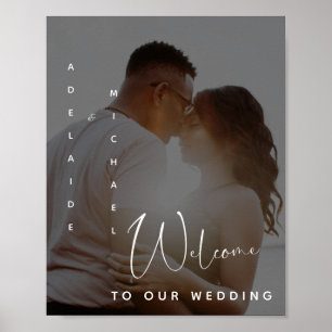 Poster Elegante Simples Bem-Vindo de Casamento com Foto P