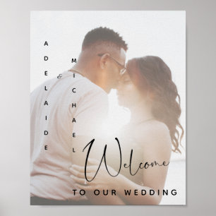 Poster Elegante Simples Personalizado Foto Boas-Vindas Ca
