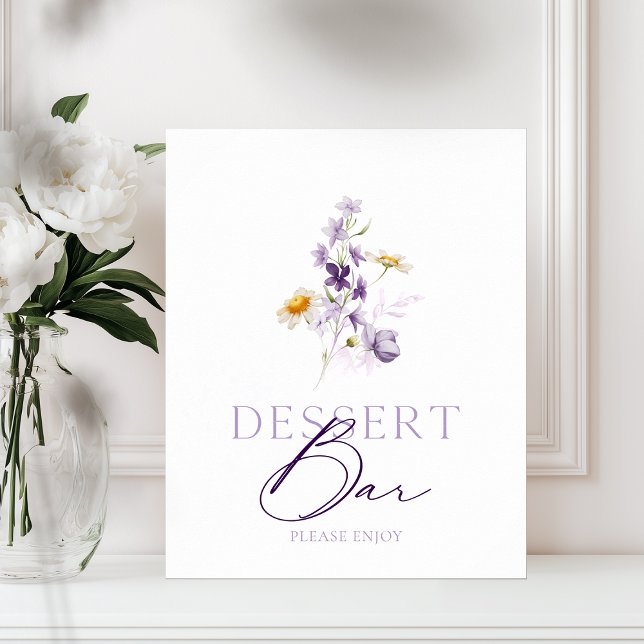 Poster Elegante - Sinal de Bar Floral Dessert (Criador carregado)