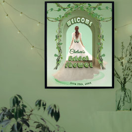 Poster Elegante sinal de boas-vindas para chá de noiva co