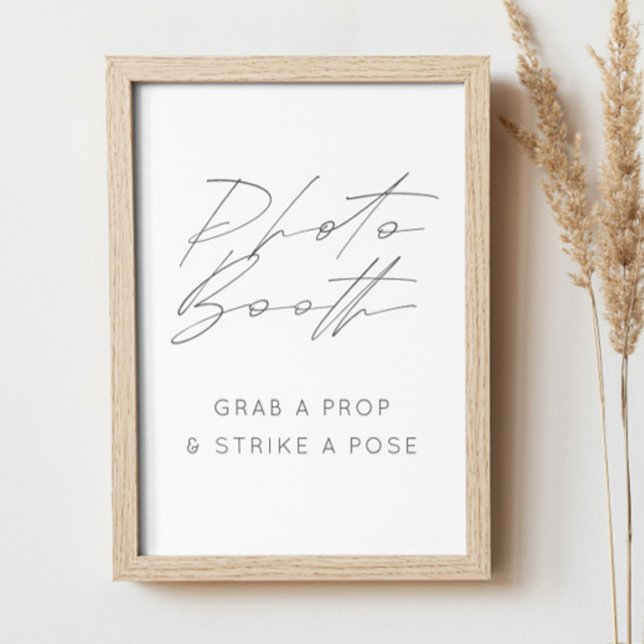 Poster Elegante Sinal de Cabine de Fotos | Casamento Mini (Criador carregado)