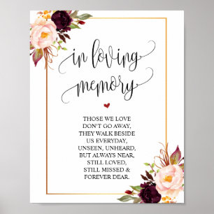 Poster Elegante sinal de funeral memorial em memória amor