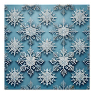 Pôster Elegante Snowflake Pattern