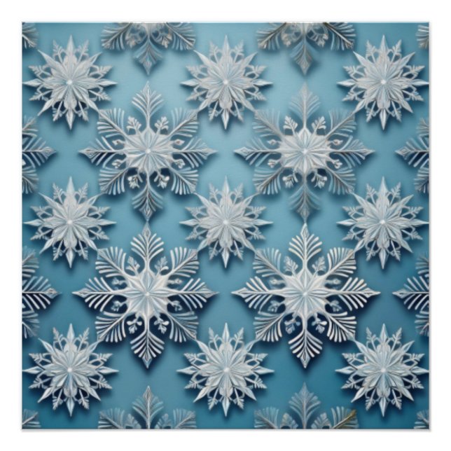 Pôster Elegante Snowflake Pattern (Frente)