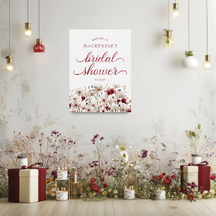 Poster Elegante Summer Wildflower Chá de panela Bem-vindo