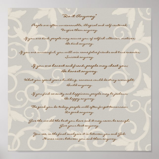 Poster Elegante Tan Faça De Qualquer Maneira (Frente)