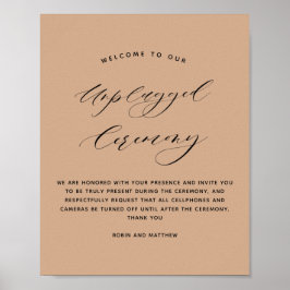 Poster Elegante Terracotta Unplugged Ceremony Wedding Sig