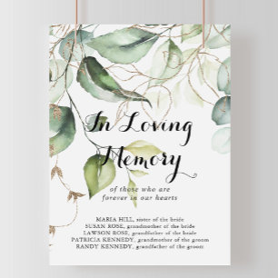 Poster Elegante Verde Dourado No Sinal De Memória Adorá