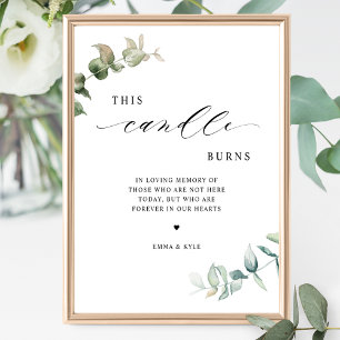 Poster Elegante Verde Esta Vela Queimou Sinal De Casament
