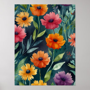 Poster Elegante Vintage Botânico