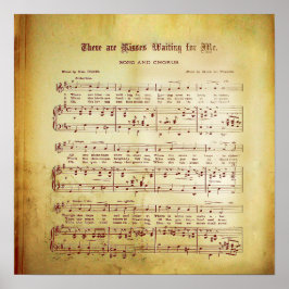 Poster Elegante Vintage Sheet Music Notes Love Song