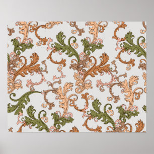 Poster Elegante Vintage Victorian Boho deixa o fundo