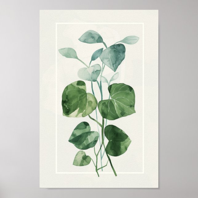 Poster Elegante Watercolor Monstera (Frente)