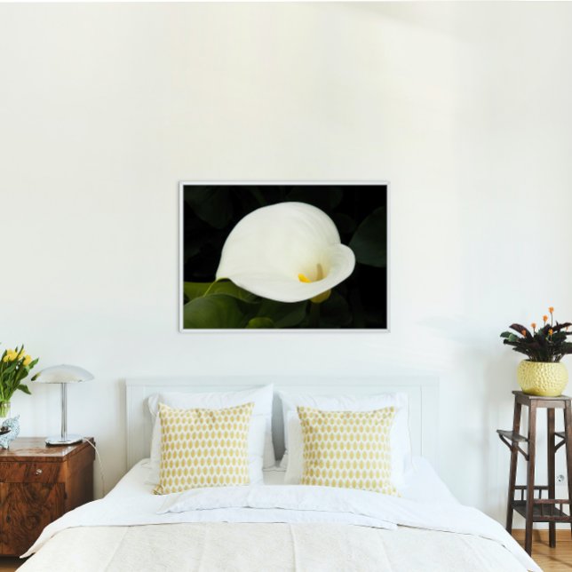 Pôster Elegante White Calla Lily Bloom Floral (In Situ)