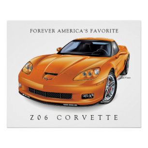 PÔSTER ELEGANTE Z- 06 VETTE ILUSTRAÇÃO