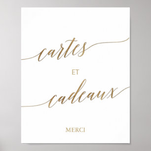 Poster Elegantes Cartes et Cadeaux de Caligrafia a Ouro