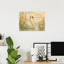 Poster Elegantes Cisnes de Agosto Inspiração Cristã