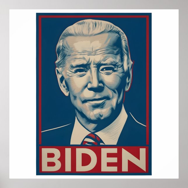 Poster Eleição De Biden 2024 Retro-Política (Frente)
