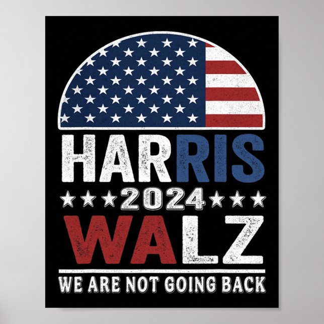 Poster Eleição de Camisa Waltz 2024 Kamala Haris Tim Walt (Frente)