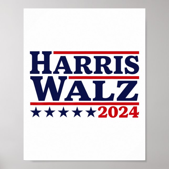Poster Eleição Walz 2024 Kamala Harris Tim Waltz 2024 13 (Frente)