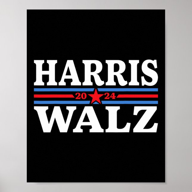 Poster Eleição Walz 2024 Kamala Harris Tim Waltz 2024 9 (Frente)