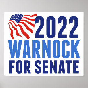 Poster Eleição Warnock para o Senado dos EUA Geórgia 2022