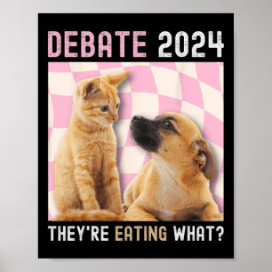 Poster Eleições 2024 Pets Dog Cat que estão comendo W