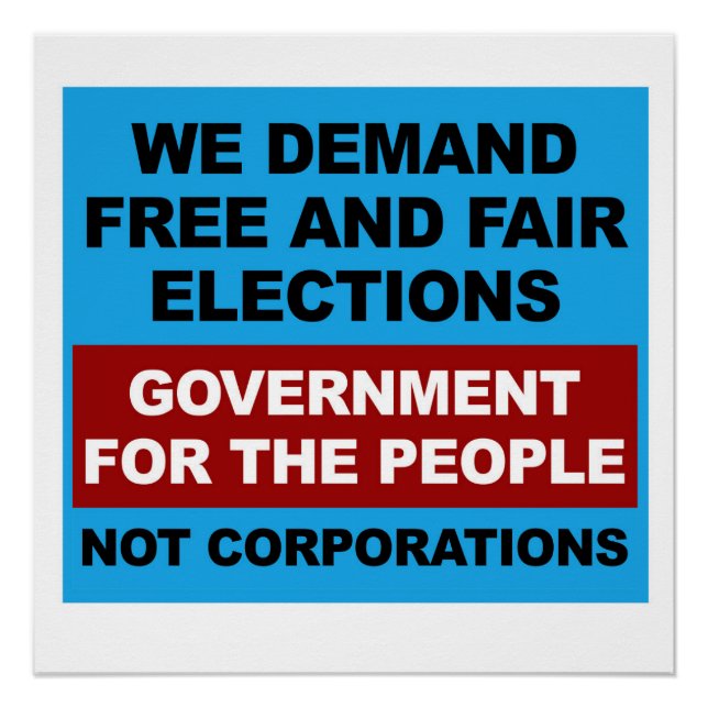 Pôster Eleições livres e justas (Frente)