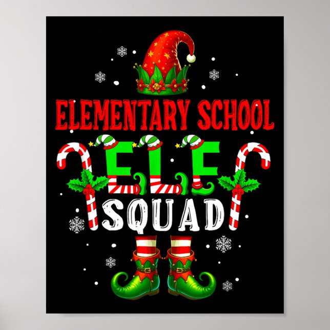 Poster Elementary School Elf Squad Xmas Elf Hat Scute Ss  (Frente)