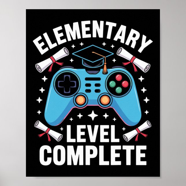 Poster Elementary School Level Complete Funny Gamer Boys  (Frente)