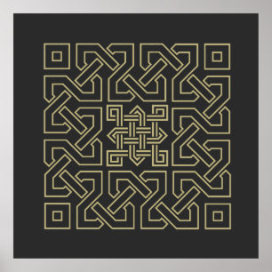 Poster elemento caligrafia arábico símbolo ornamento is