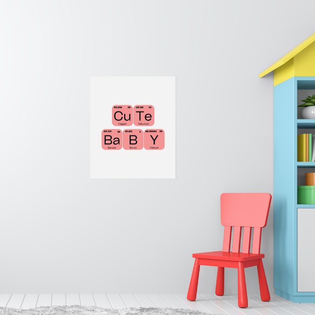 Poster Elemento da Tabela Periódica de Bebê Fofo (Berçário 1)