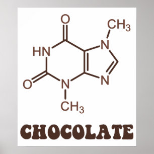 Poster Elemento de Chocolate Científico Molécula de teobr