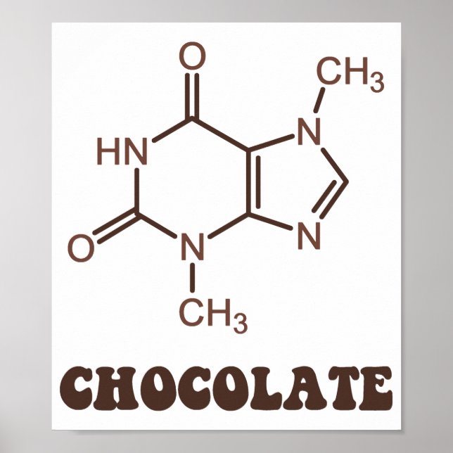 Poster Elemento de Chocolate Científico Molécula de teobr (Frente)