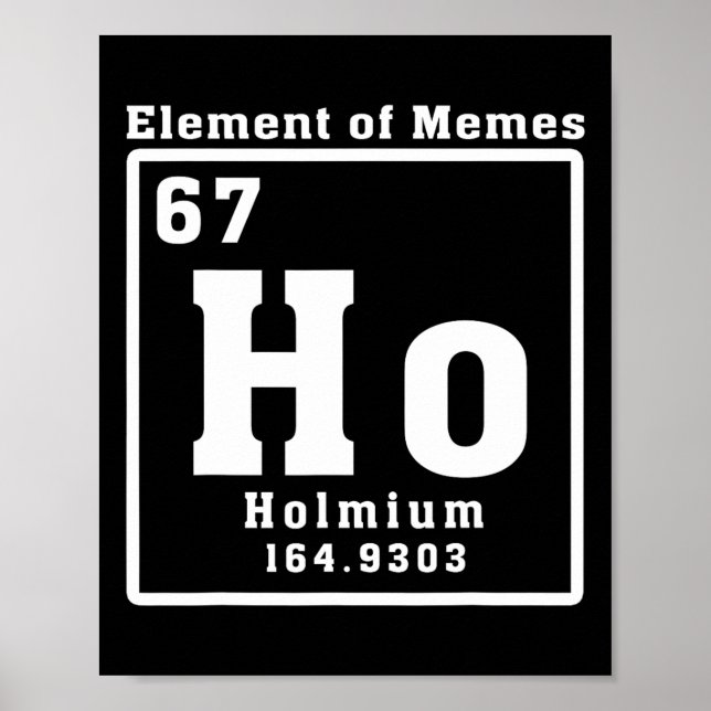 Poster Elemento De Memes Ho Hólmio 67 Ciência Divertida  (Frente)