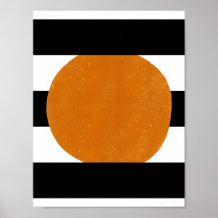 Poster Elementos abstrato Preto E Amarelo Formas Laranja 