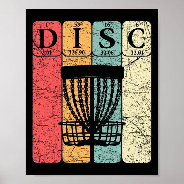 Poster Elementos da Tabela Periódica de Disc Golf Frolf J (Frente)