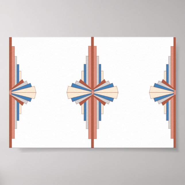 Poster Elementos de deco de arte em ouro-rosa, castanho e (Frente)