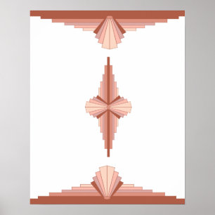 Poster Elementos de deco de arte em uma paleta dourada ro