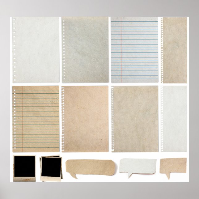 Poster Elementos de Design de Fundo de Texturas em Papel (Frente)