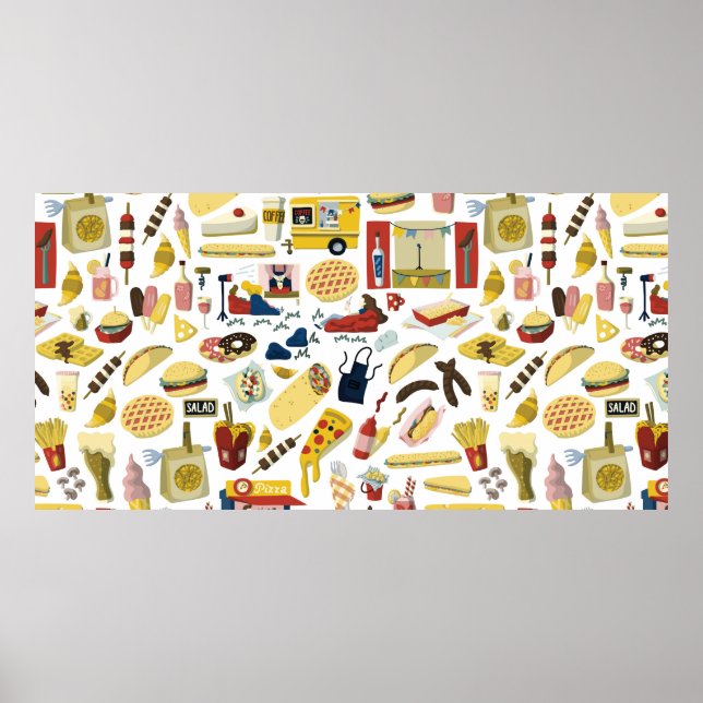 Poster elementos desenhados à mão no festival de caminhõe (Frente)