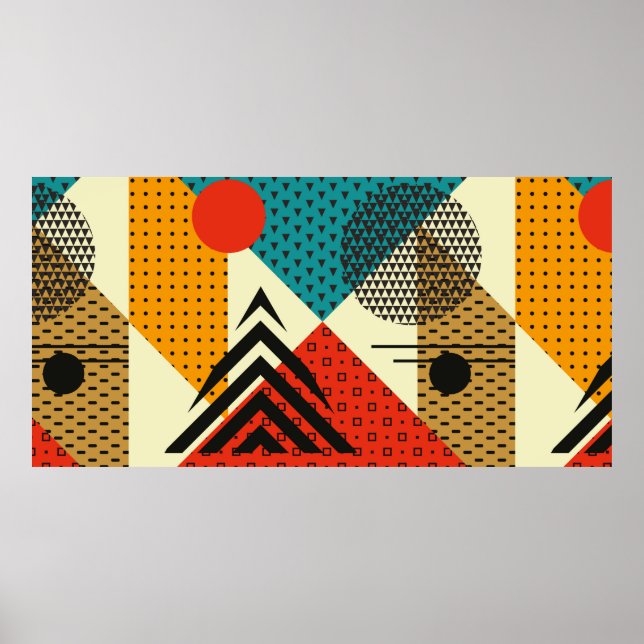 Poster Elementos geométricos de tendências. Textura do es (Frente)