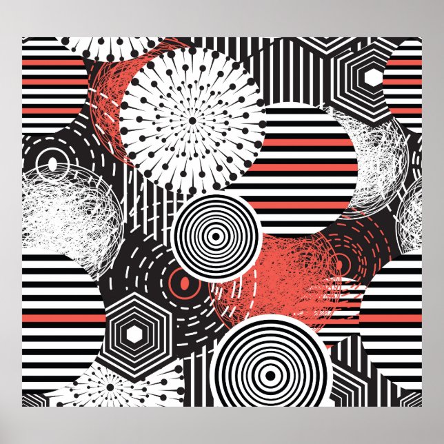 Poster Elementos Gráficos de Ilustração de Abstrato de Vi (Frente)