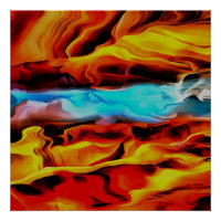 Elementos Quentes E Frio Abstrato De Pó Acrílico