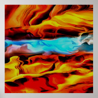 Elementos Quentes E Frio Abstrato De Pó Acrílico