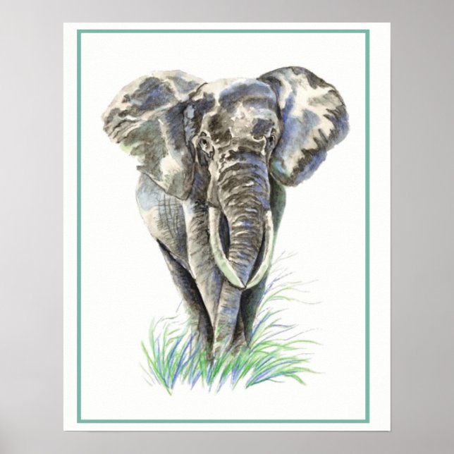 Pôster Elephant Animal Nature art (Frente)
