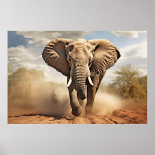 Poster Elephant Animal Nature Majestous Wild